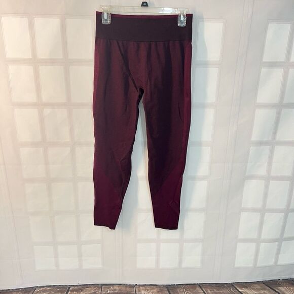 PINK Victoria's Secret Burgundy Wide Waistband Seamless Leggings Size Large - Picture 2 of 10